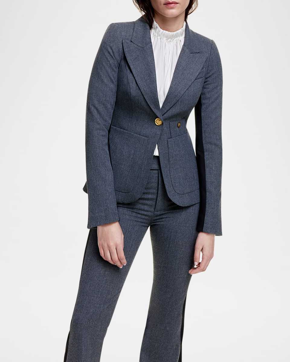 Patch Pocket Tux Stripe Blazer